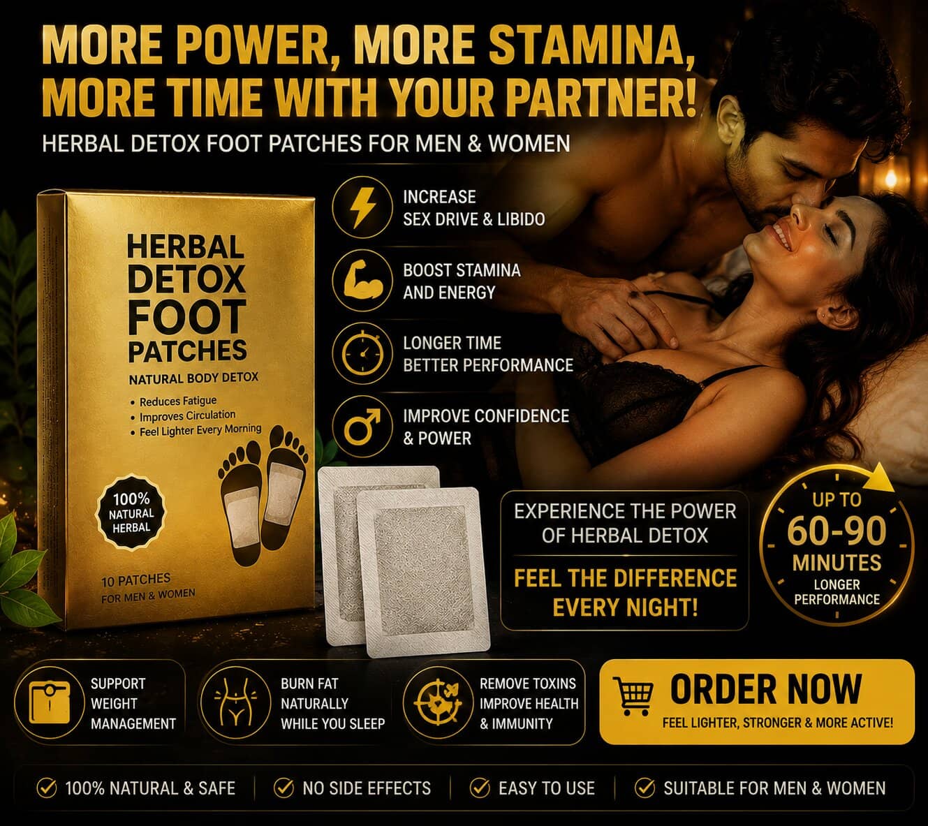 Himalo Herbal Foot Patches for Energy, Circulation & Libido Support