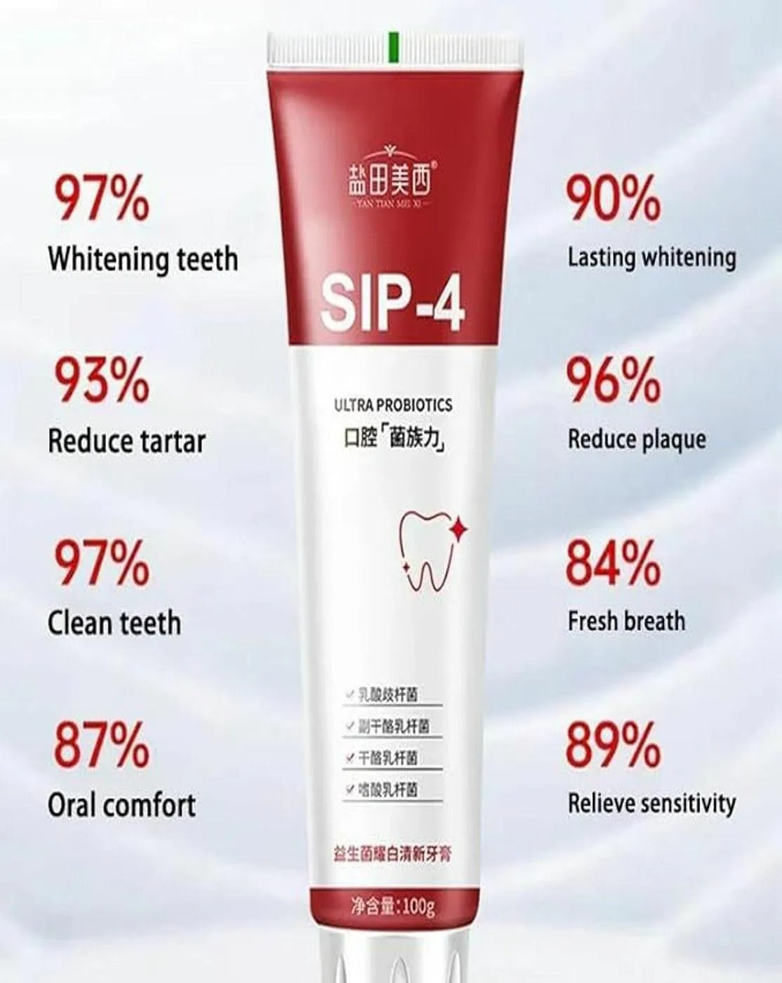 Original Probiotic Ultra SP4 Whitening Toothpaste | Removes Stains, Freshens Breath & Strengthens Enamel